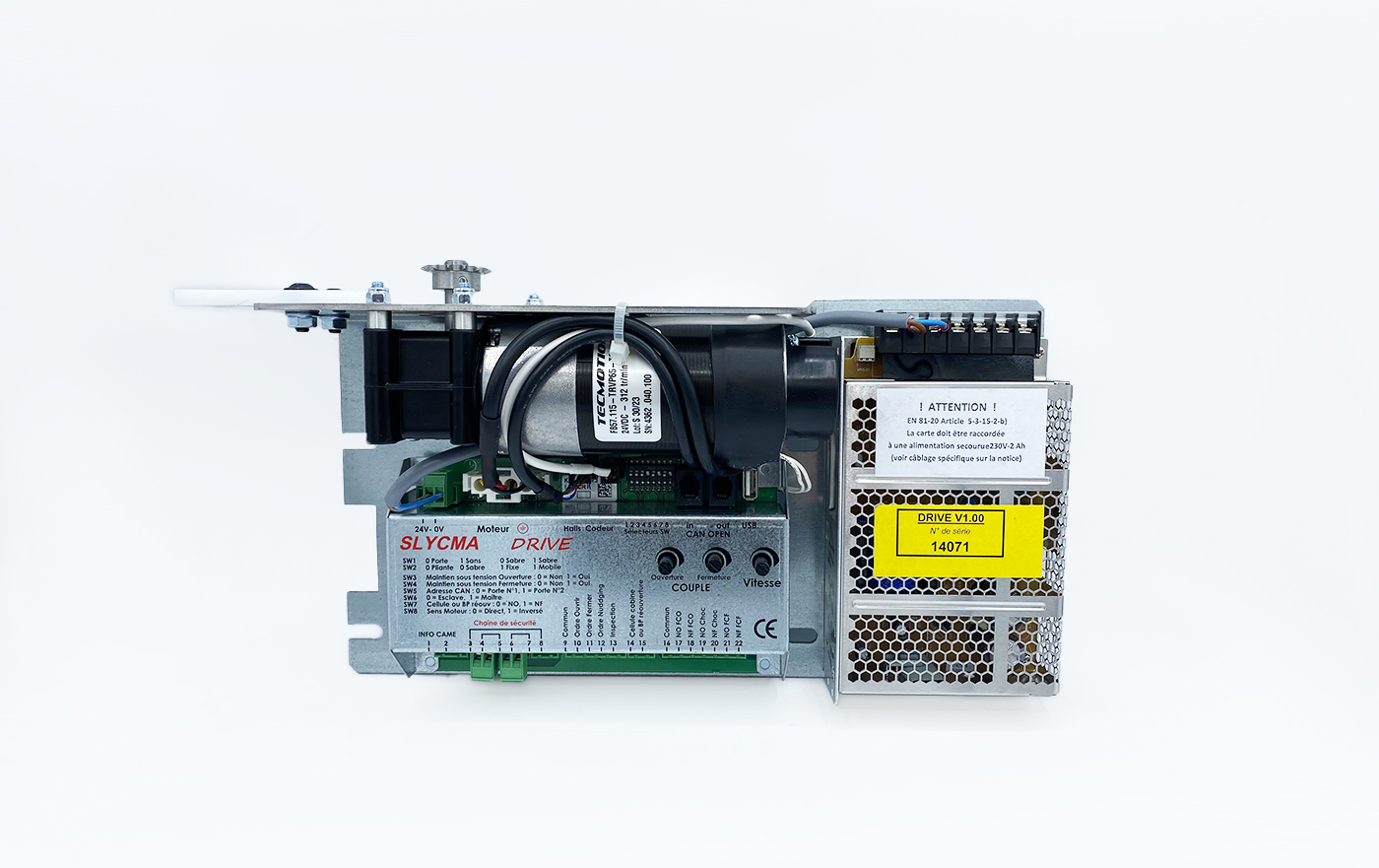 Motorisation Slycma Drive pour porte pliante ouverture à gauche