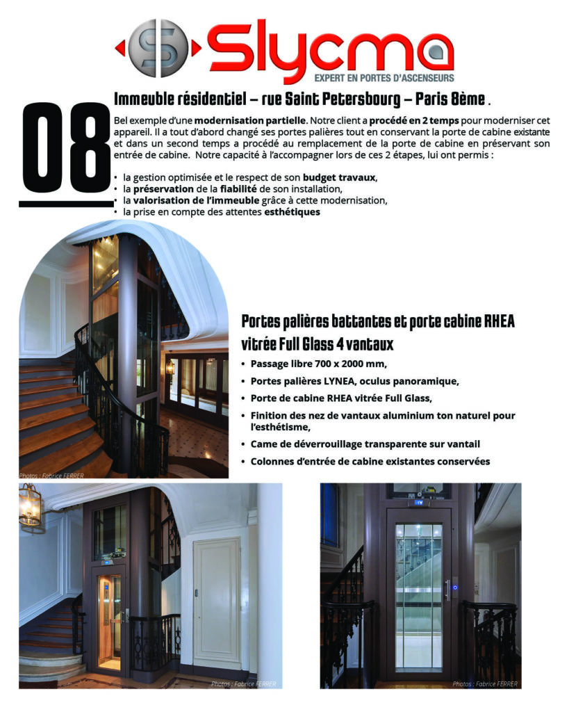 modernisation de portes d'ascenseurs